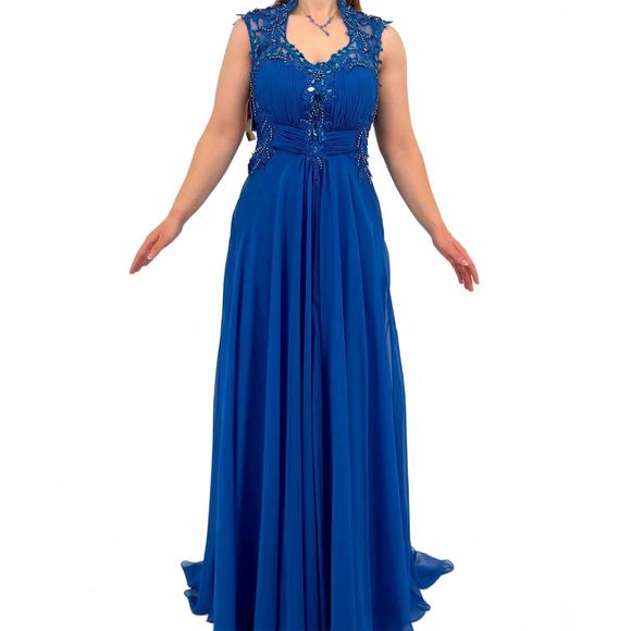 NEW LARA encrusted a-line dress in royal blue - Picture 1 of 1